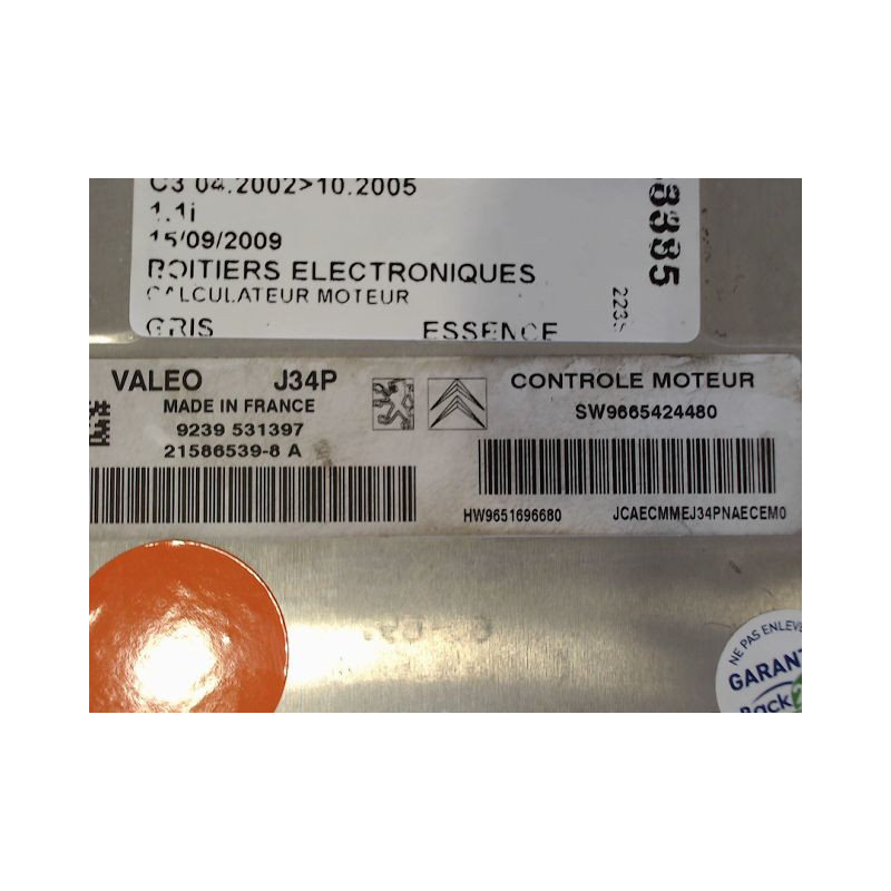 CALCULATEUR MOTEUR CITROEN C3 2002-2005