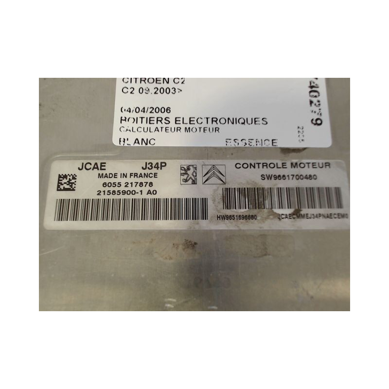CALCULATEUR MOTEUR CITROEN C2 2003-