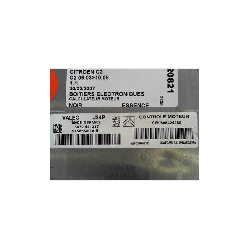 CALCULATEUR MOTEUR CITROEN C2 03-08