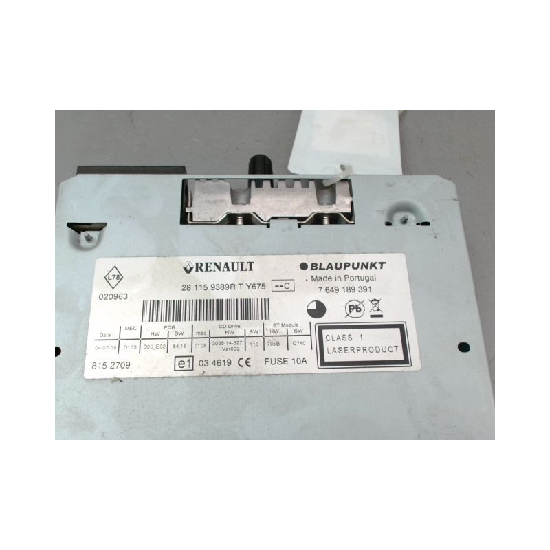 AUTORADIO RENAULT MEGANE COUPE III Phase 1 2008-2012