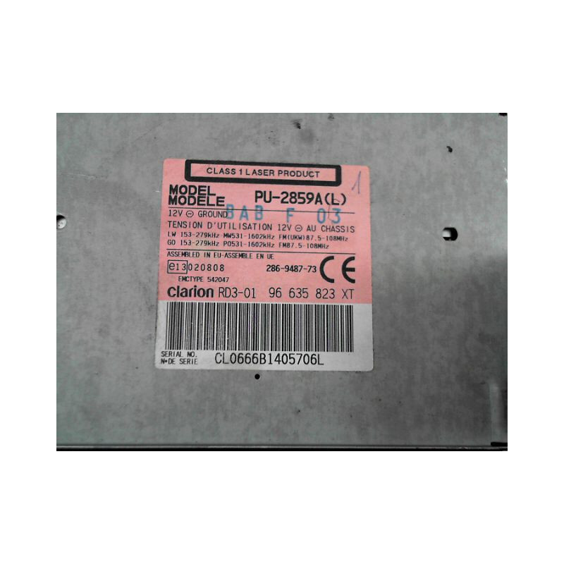 AUTORADIO PEUGEOT 206 + 2009-2013