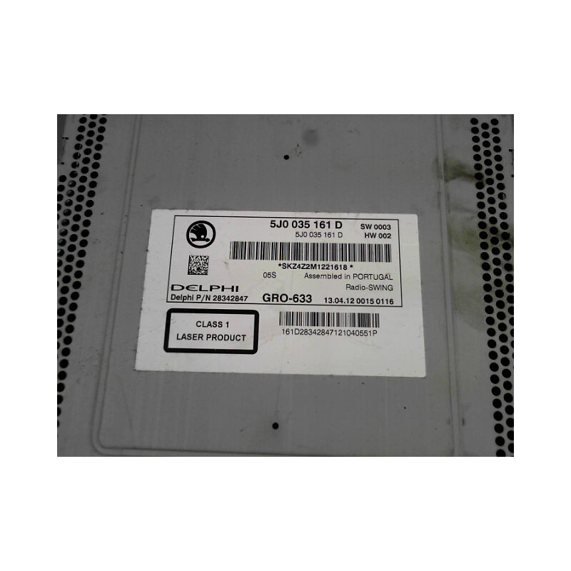 AUTORADIO SKODA FABIA II Phase 1 (54) 2007-2010