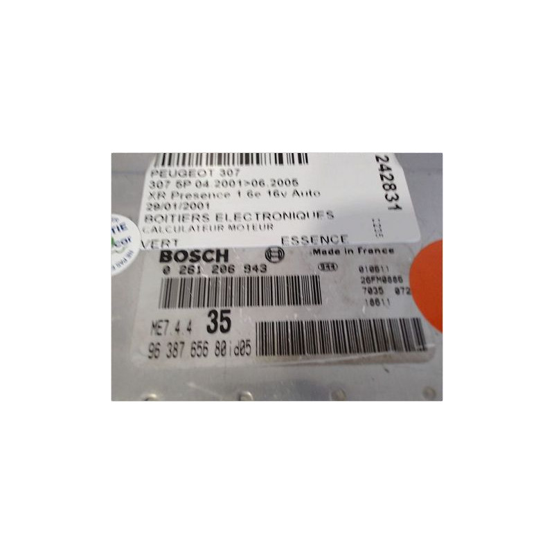 CALCULATEUR MOTEUR PEUGEOT 307 2001-2005