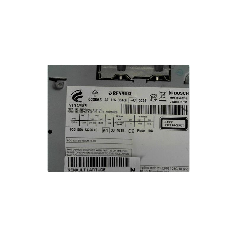 AUTORADIO RENAULT LATITUDE 2010-