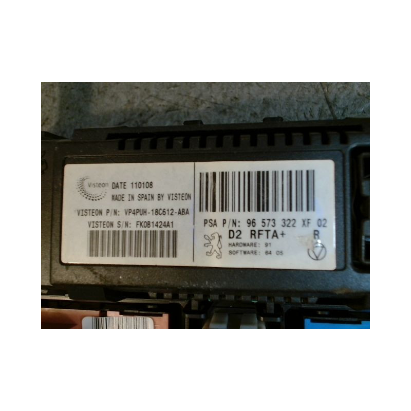 COMMANDE DE CHAUFFAGE PEUGEOT 407 PHASE 1 GASOIL