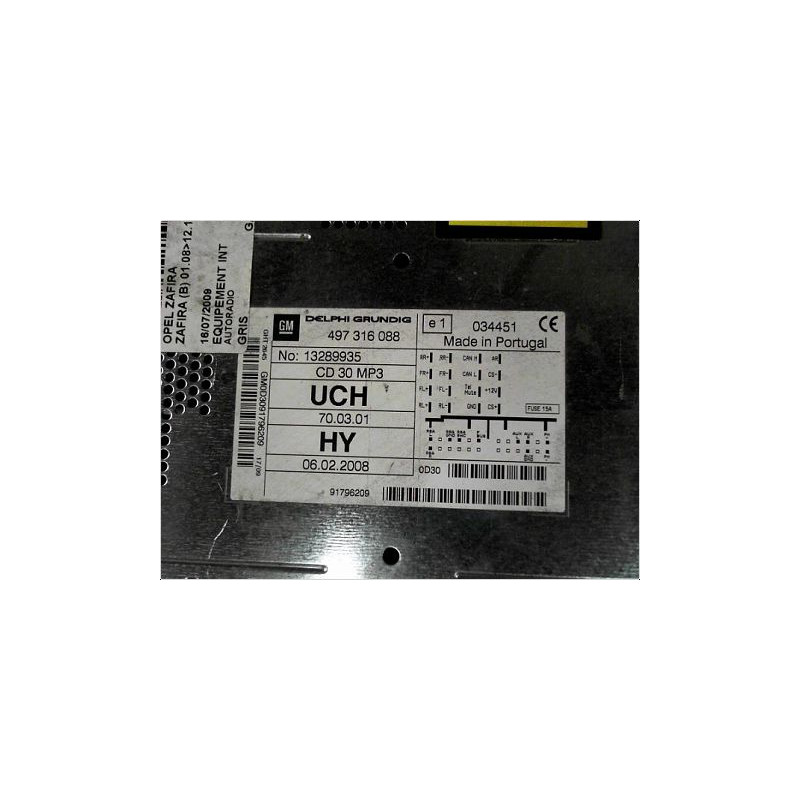 AUTORADIO OPEL ZAFIRA (B) 08-14
