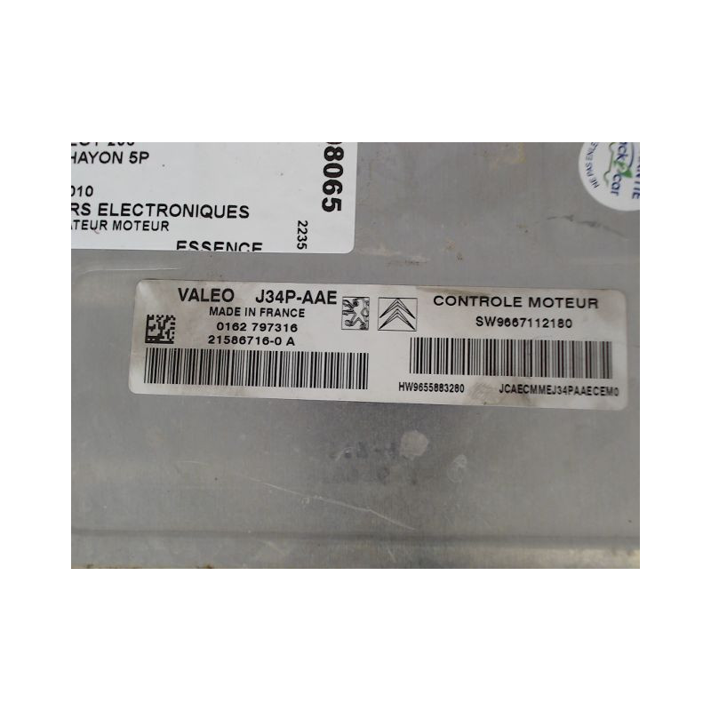 CALCULATEUR MOTEUR PEUGEOT 206 + 2009-2013