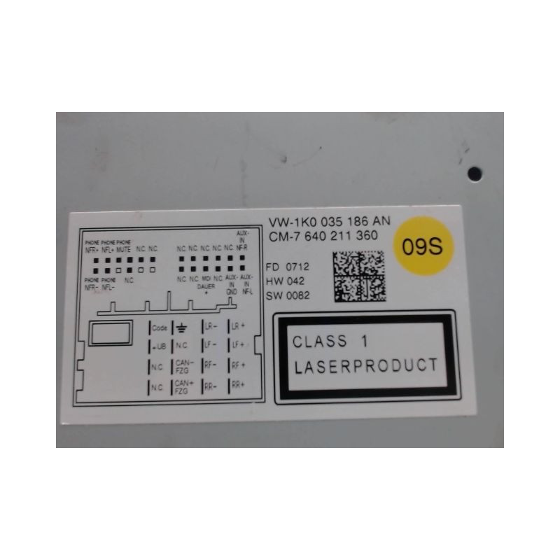 AUTORADIO VOLKSWAGEN GOLF VI 2008-