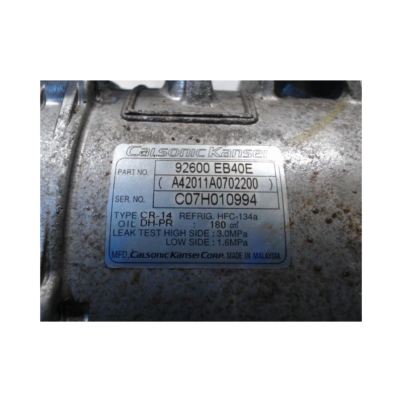 COMPRESSEUR AIR CONDITIONNE NISSAN NAVARA DOUBLE CABINE