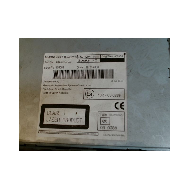 AUTORADIO SUZUKI SWIFT 4 ESSENCE