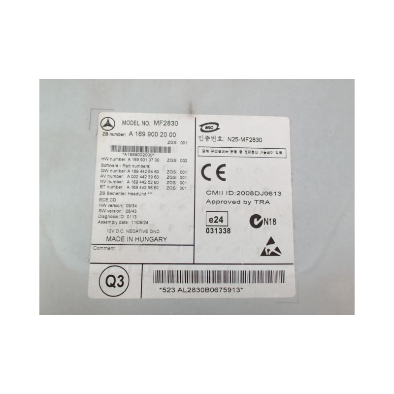 AUTORADIO MERCEDES CLASSE A 2004-