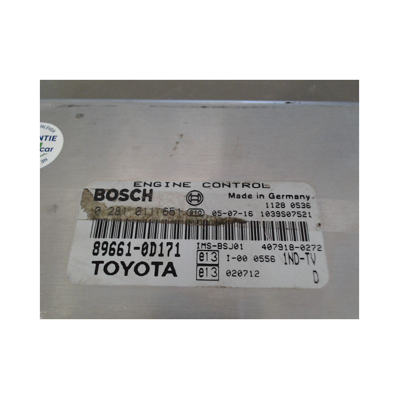 CALCULATEUR MOTEUR TOYOTA YARIS