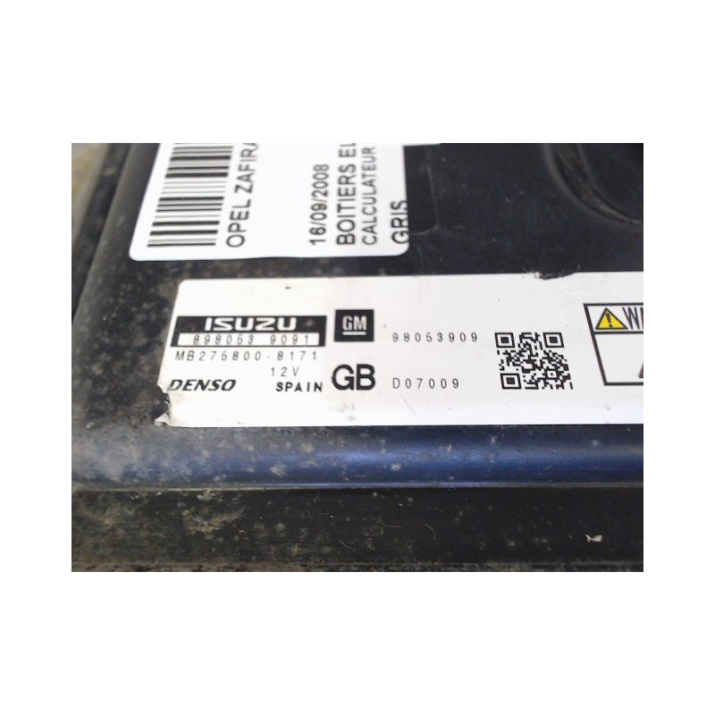 CALCULATEUR MOTEUR OPEL ZAFIRA