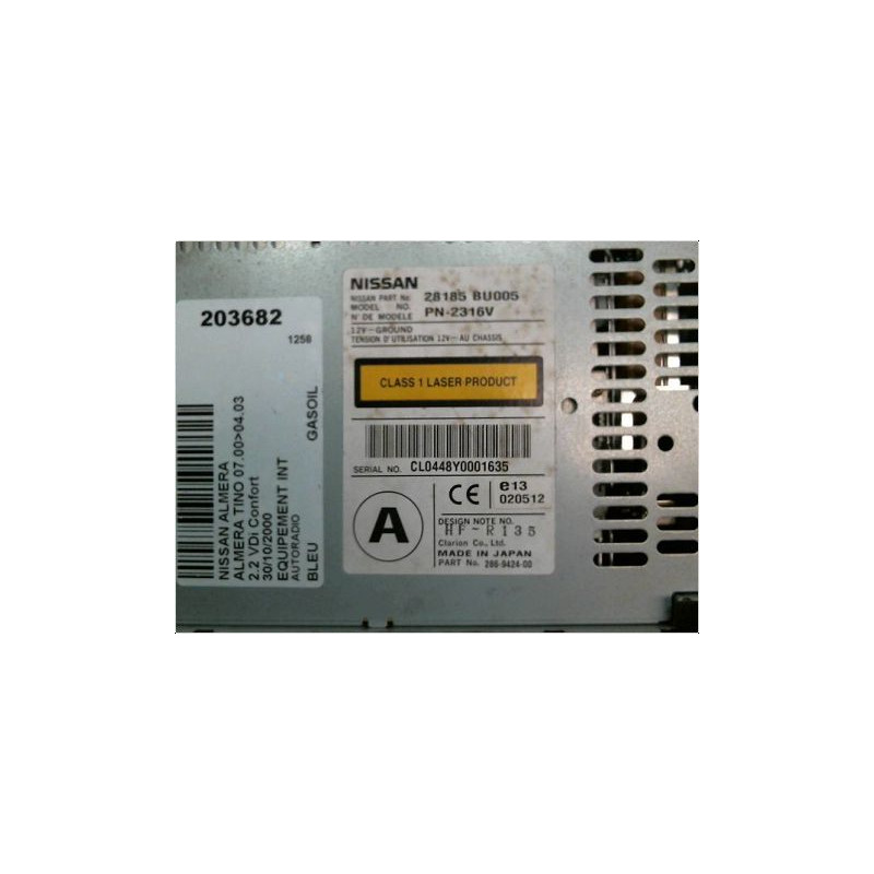AUTORADIO NISSAN ALMERA TINO 00-03