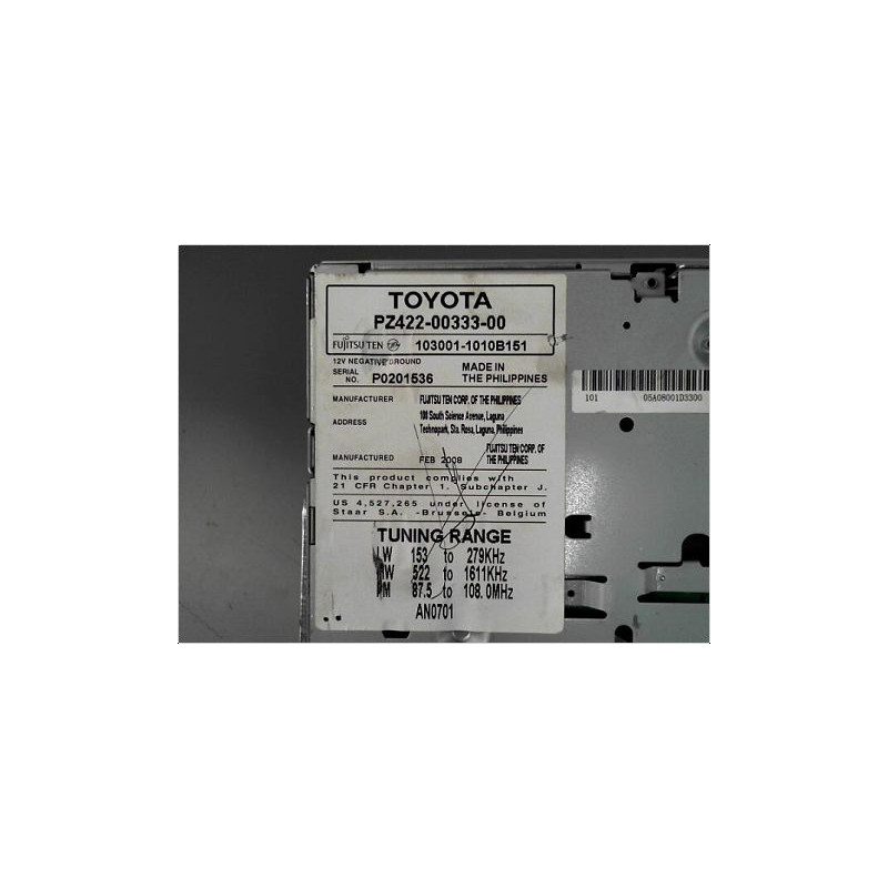 AUTORADIO TOYOTA YARIS II 05-09