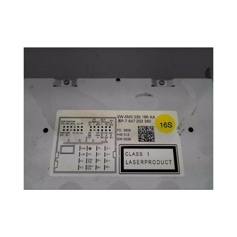 AUTORADIO VOLKSWAGEN POLO V Phase 1 (6R) 2009-...