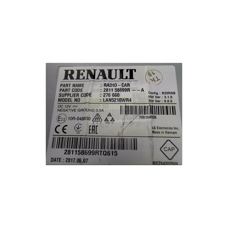 AUTORADIO RENAULT CLIO IV PH2 16-20