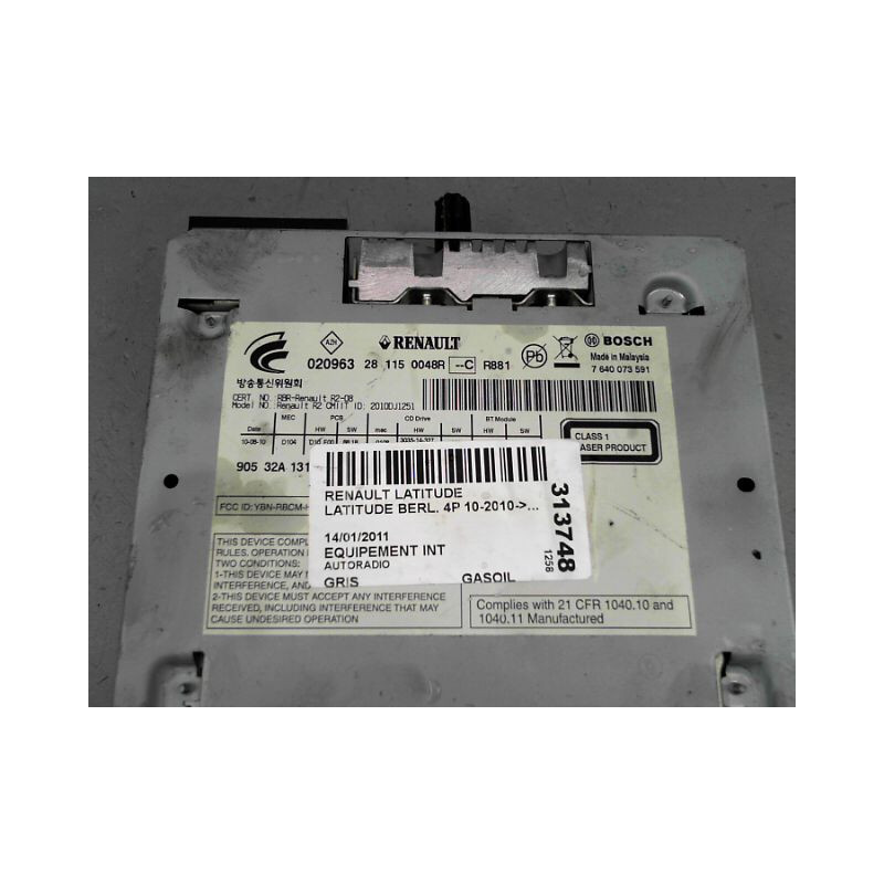 AUTORADIO RENAULT LATITUDE BERL. 2010-...