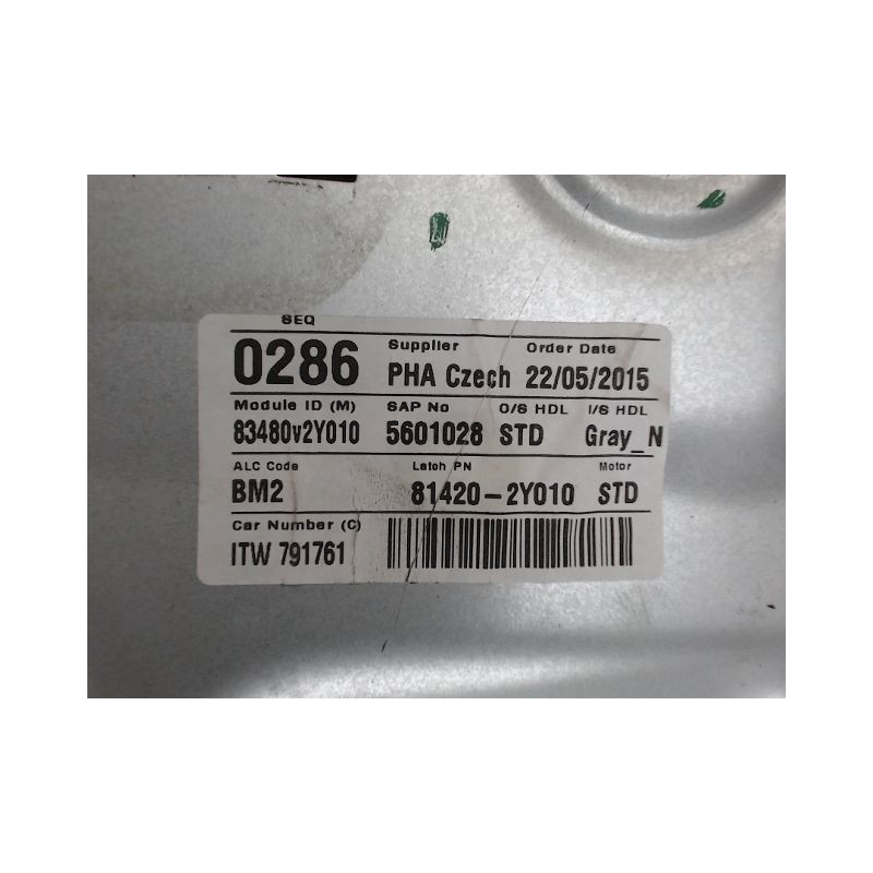 MECANISME LEVE-GLACE ARRIERE DROIT HYUNDAI IX35