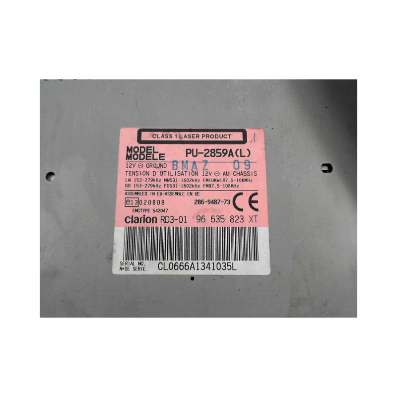 AUTORADIO PEUGEOT 206 + 2009-2013