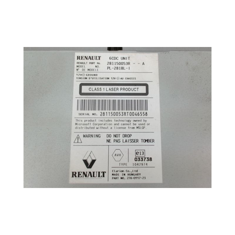 AUTORADIO RENAULT LAGUNA III CPÉ 2008-