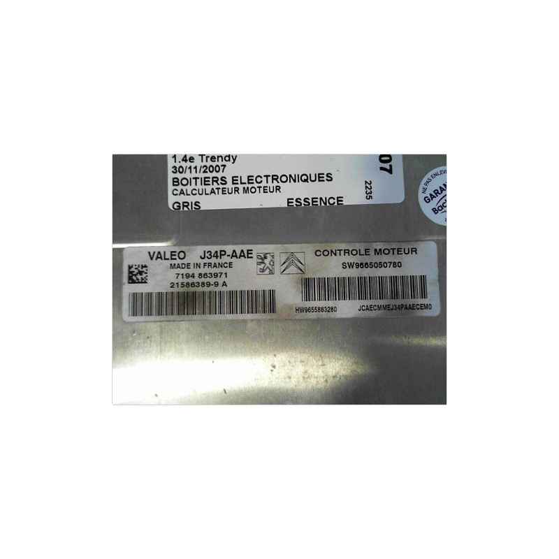 CALCULATEUR MOTEUR PEUGEOT 206 98-09