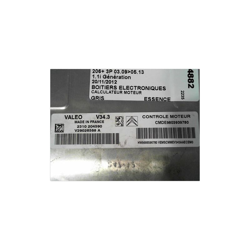 CALCULATEUR MOTEUR PEUGEOT 206+ 09-13