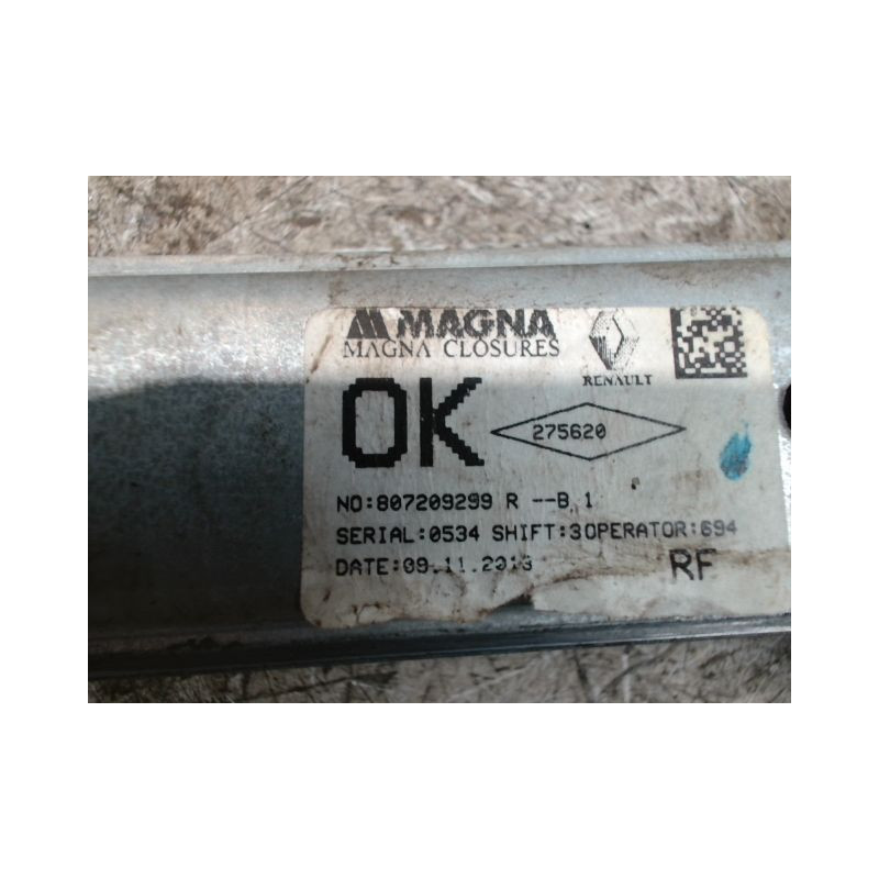 MECANISME+MOTEUR LEVE-GLACE AVANT DROIT DACIA SANDERO 2008-