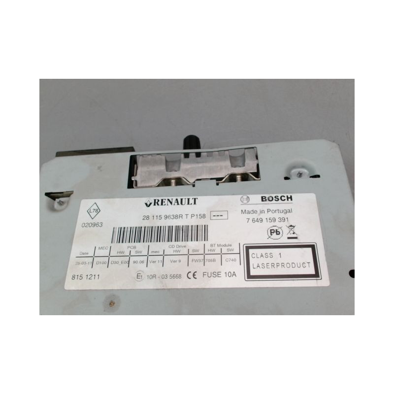 AUTORADIO RENAULT MEGANE III Phase 1 2008-2012