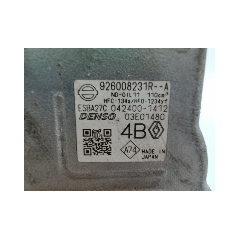 COMPRESSEUR AIR CONDITIONNE RENAULT CAPTUR Phase 1 2013-...