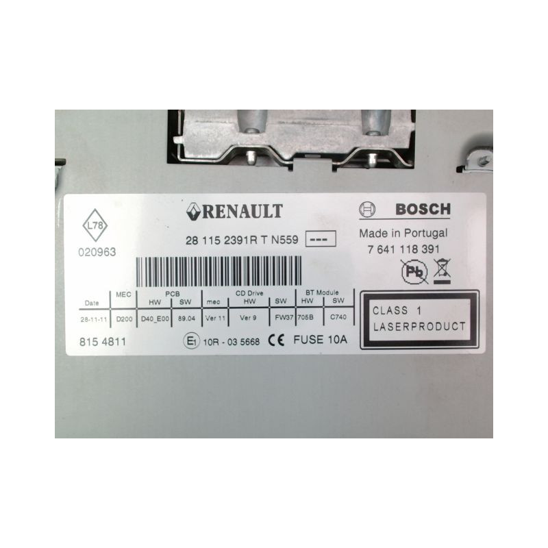 AUTORADIO RENAULT TWINGO II Phase 2 2011-2014