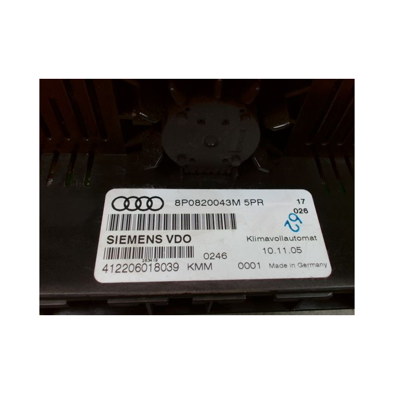 COMMANDE DE CHAUFFAGE AUDI A3 SPORTBACK II Phase 1 (8P) 2004-2008