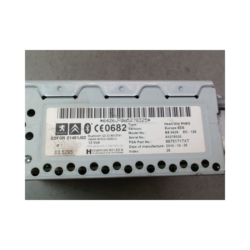 AUTORADIO PEUGEOT 5008 MONOSP. I Phase 1 2009-2013