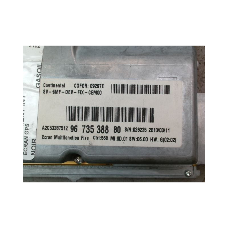 ECRAN GPS CITROEN C3 II Phase 1 (A51) 2009-2013