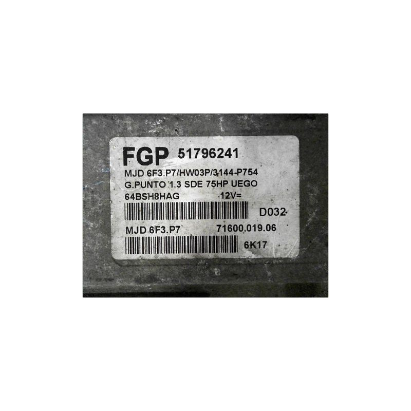 CALCULATEUR MOTEUR FIAT GRANDE PUNTO III 05-13