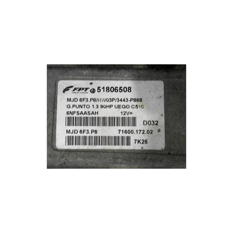 CALCULATEUR MOTEUR FIAT GRANDE PUNTO III 05-13