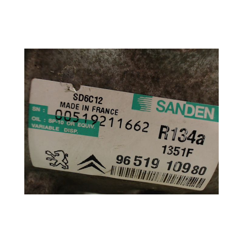 COMPRESSEUR AIR CONDITIONNE PEUGEOT 207