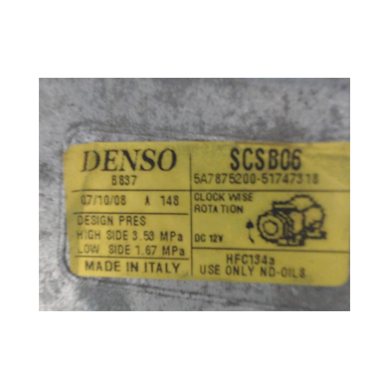 COMPRESSEUR AIR CONDITIONNE FIAT 500 2007-
