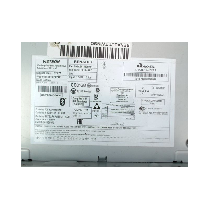 AUTORADIO RENAULT TWINGO III 2014-...
