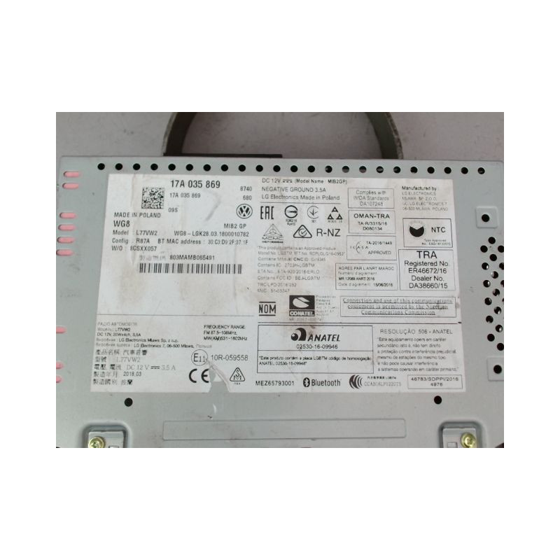 AUTORADIO VOLKSWAGEN POLO V 2009-...