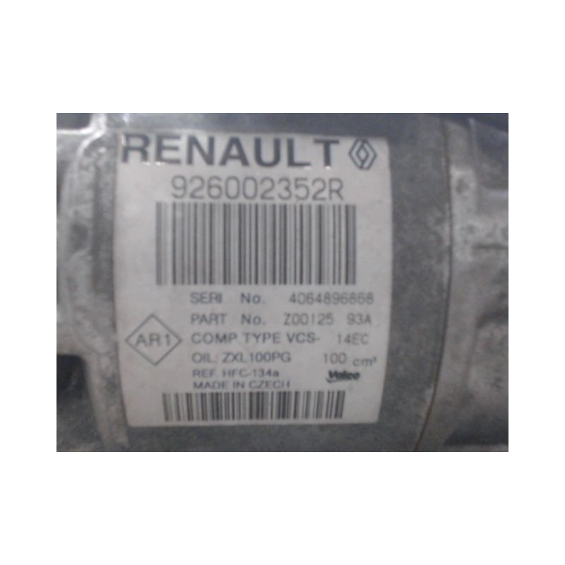 COMPRESSEUR AIR CONDITIONNE RENAULT CAPTUR