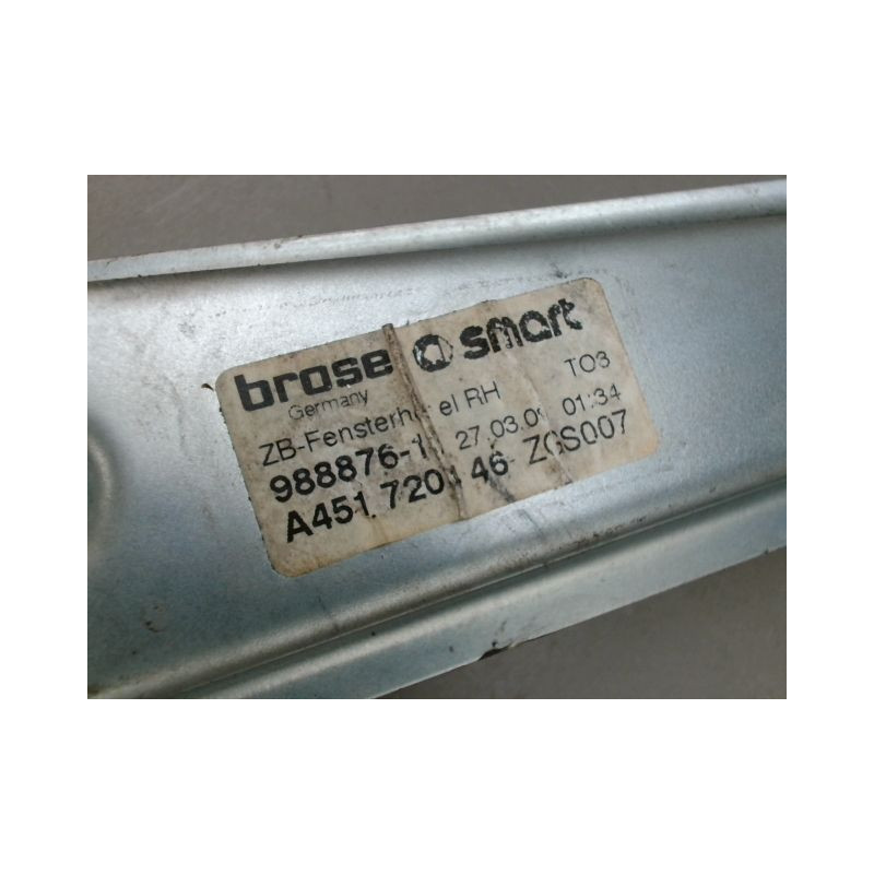 MECANISME LEVE-GLACE AVANT DROIT SMART FORTWO