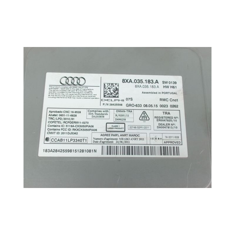 AUTORADIO AUDI A1 Phase 1 (8X) 2010-2015