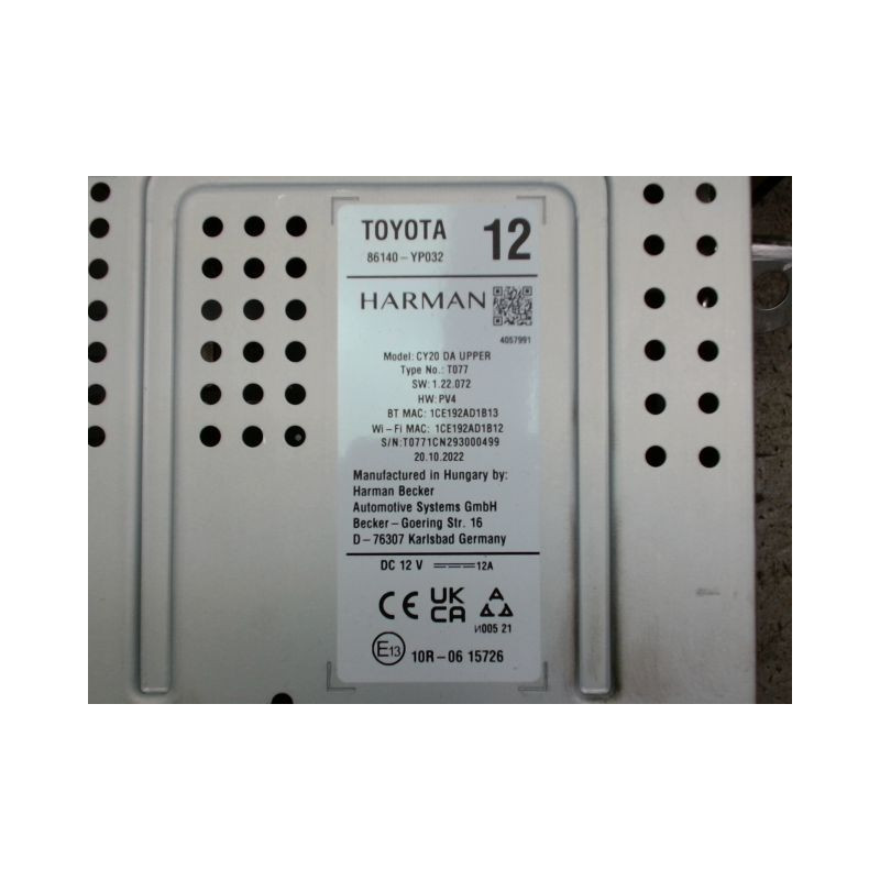 ECRAN GPS TOYOTA YARIS CRO