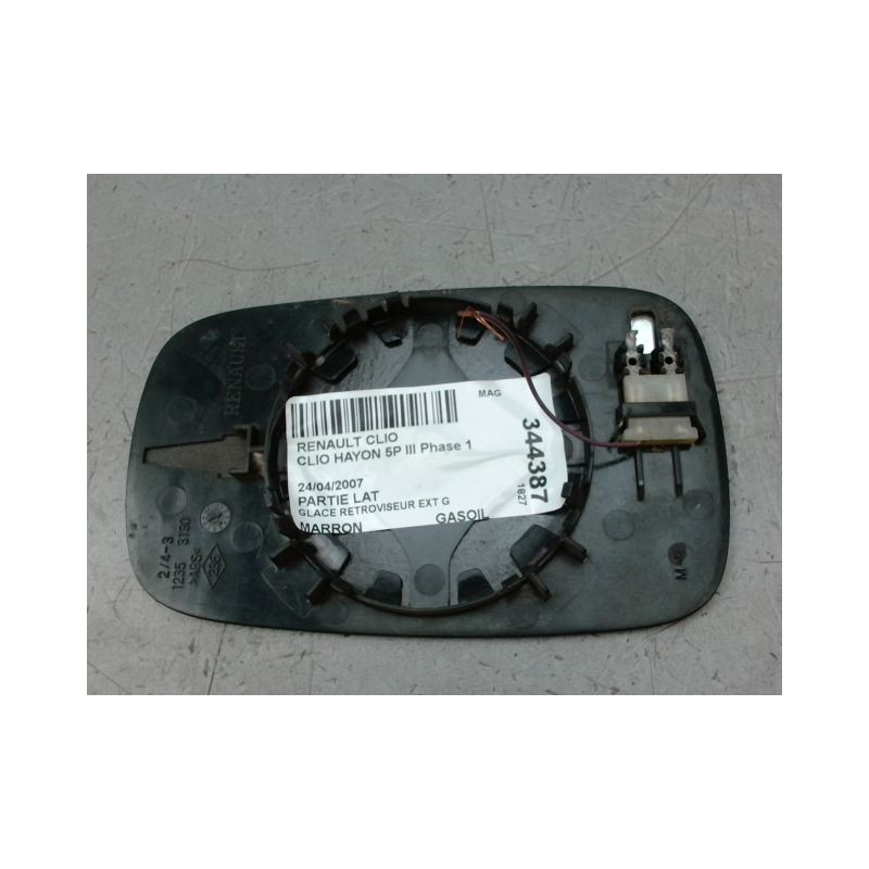 GLACE RETROVISEUR EXT G RENAULT CLIO III Phase 1 2005-2009