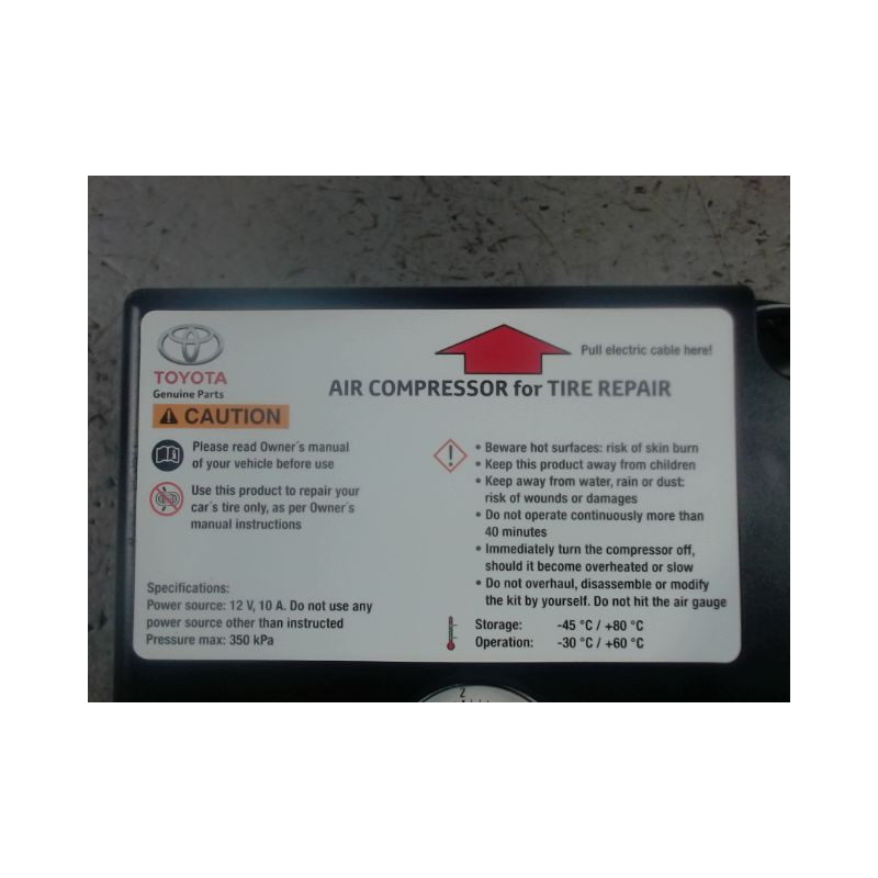 GONFLEUR DE SECOURS TOYOTA YARIS II 2010-