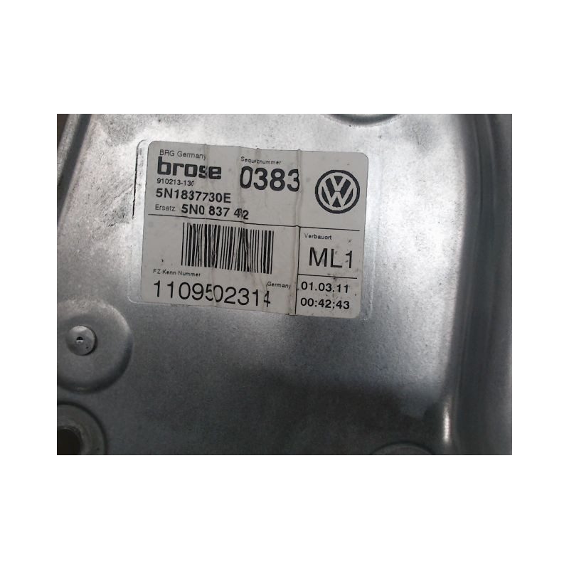 MECANISME LEVE-GLACE AVANT DROIT VOLKSWAGEN TIGUAN