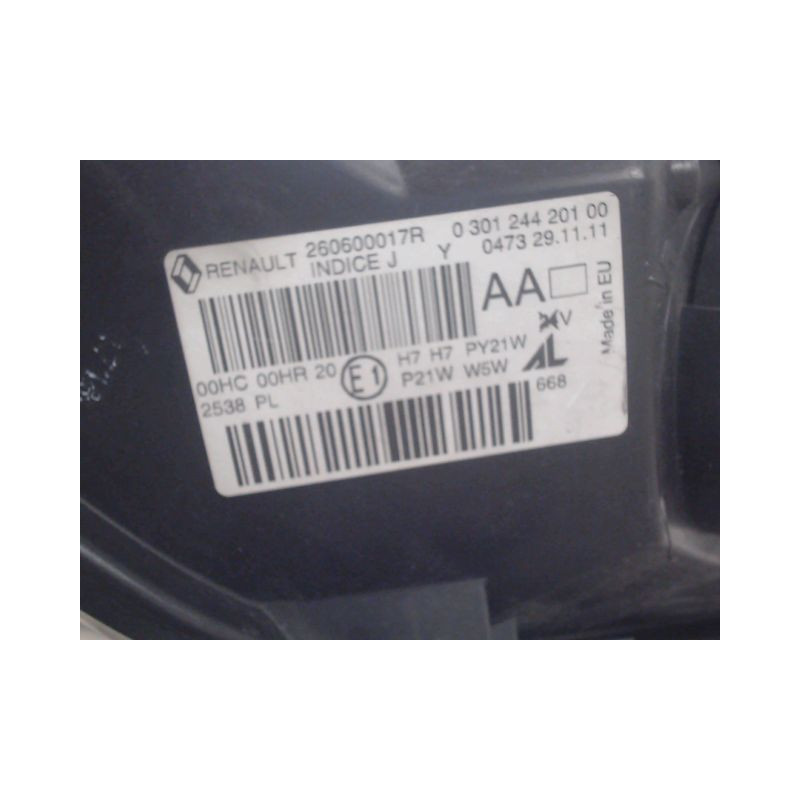 PHARE GAUCHE RENAULT MEGANE