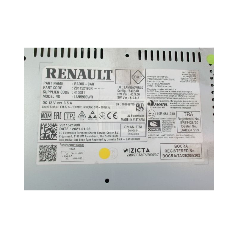 AUTORADIO DACIA SANDERO 2008-