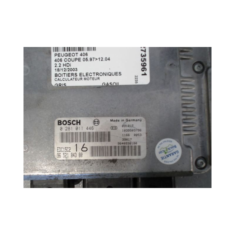CALCULATEUR MOTEUR PEUGEOT 406 COUPE 97-04